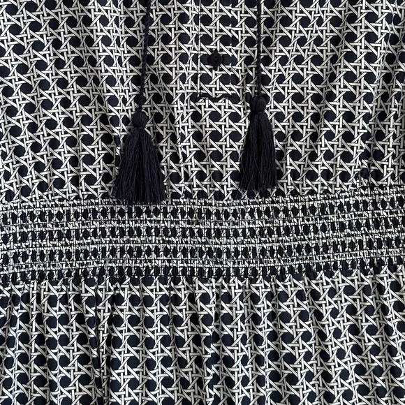 Chico's Poplin Basket Weave Maxi Dress Navy Blue/White Size 3 (US 16) Casual - Picture 8 of 15